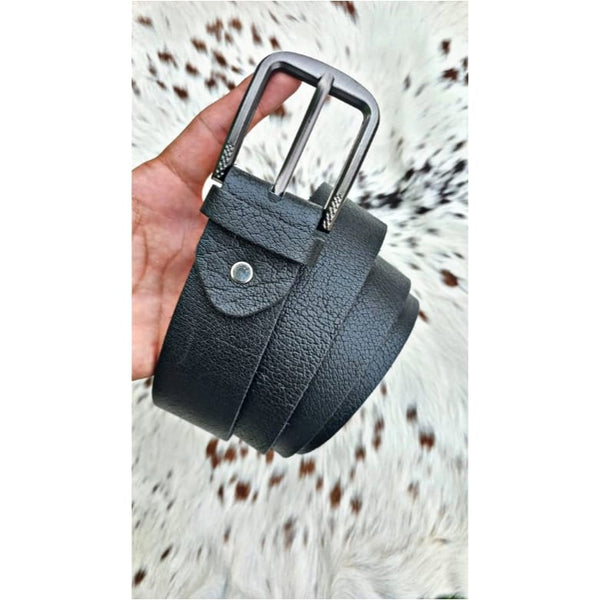 Premium Black Genuine Leather Belt for Men – Durable, Handmade, Stylish Formal & Casual Wear Accessory