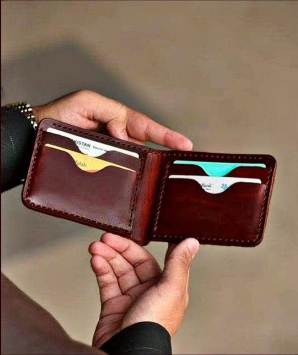 Minimalist Slim Leather Wallet with Vintage Brown,Slim, Durable & Timeless Design
